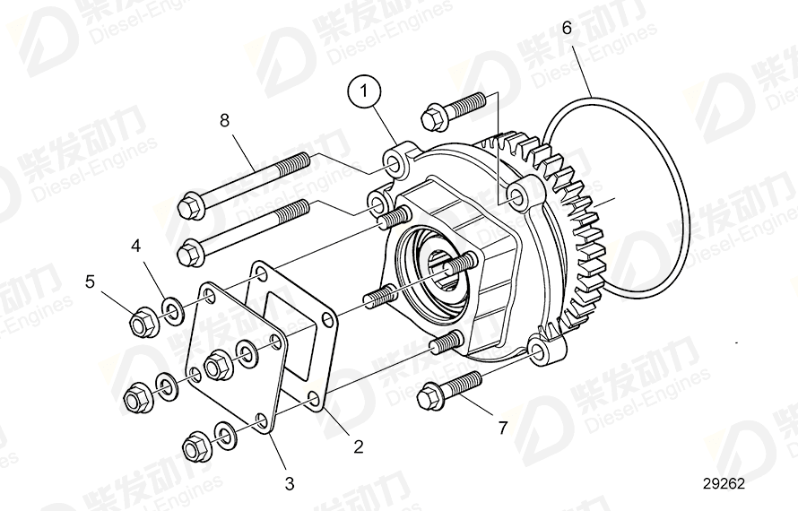 volvo penta Bearing housing 21907294 Drawing volvo penta Bearing housing 21907294 Drawing